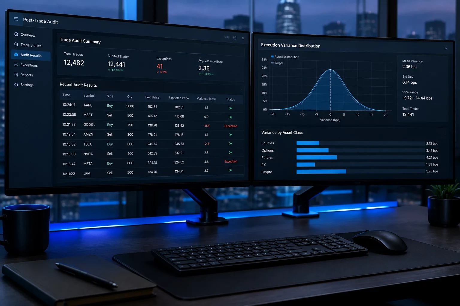 Diagnostic breakdown of trade variance versus technical execution faults