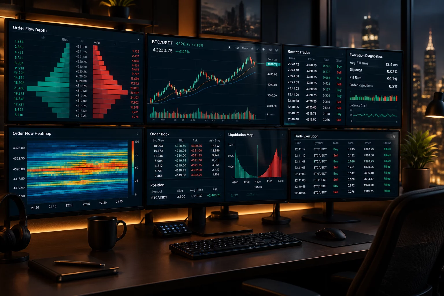 Audit screen comparing simulated premarket order fills against historical liquidity depth